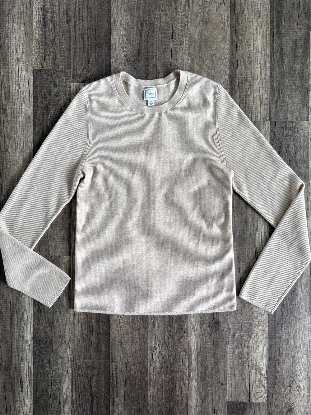 Maeve Sweater Taupe Markie Ultra-Fine Cashmere Crew-Neck Sweater Size XL